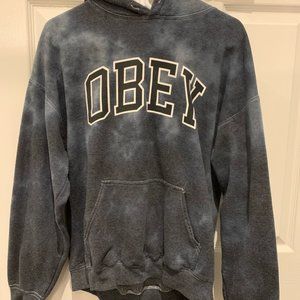 Brand: Obey,  Size L,  Colour: dark blue grey tie die